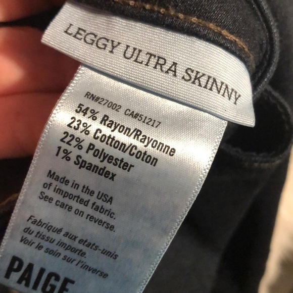 Paige Leggy Ultra Skinny in Dark Mona Wash Size 26 - Picture 8 of 8